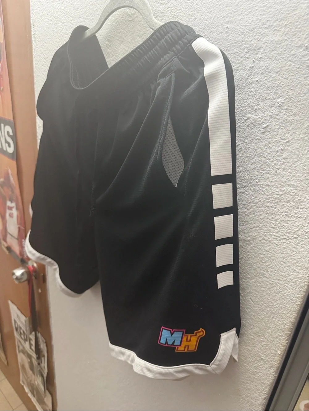 2023 Nike Men’s Black Miami Heat remix practice shorts.
